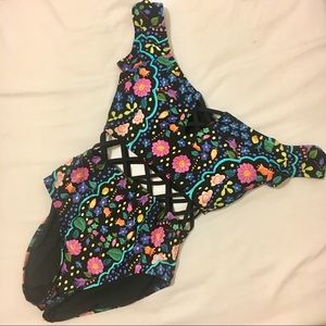 Kenneth Cole Reaction Floral Cutout One Piece